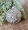 Renaissance style glass ball Christmas ornament, Diamond on grey  XMAS decoration ChristmasboxStore