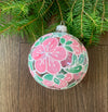 Light Pink Flowers Glass Ball Christmas Ornament Hand painted ornaments ChristmasboxStore