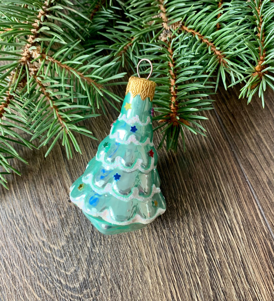 Christmas tree glass ornament, Handmade Blown Glass Christmas decoration, Gift ideas, Christmas Gift ChristmasboxStore