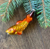 Golden Fish 1950s Christmas glass vintage ornament, Antique Christmas decoration ChristmasboxStore