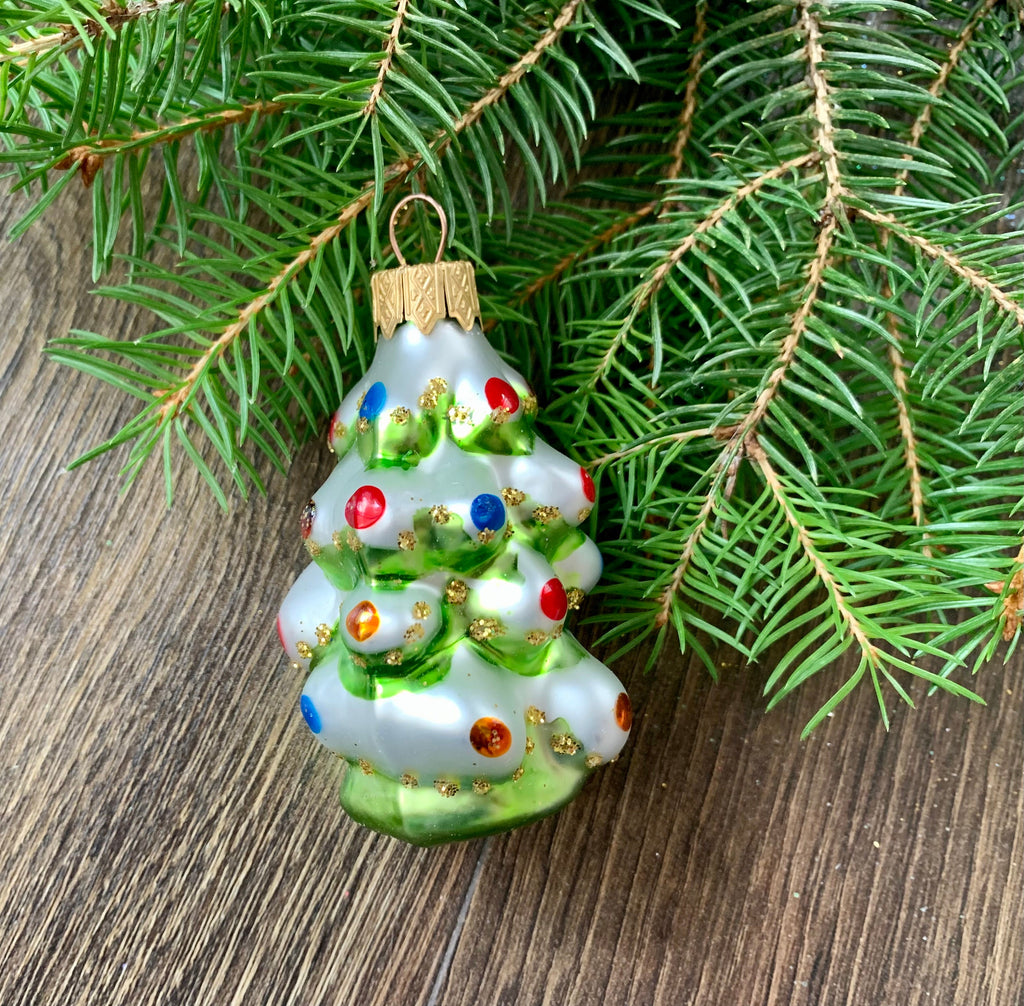 Christmas tree glass handmade ornament, Blown Glass Christmas decor, Gift ideas,Christmas Gift ChristmasboxStore