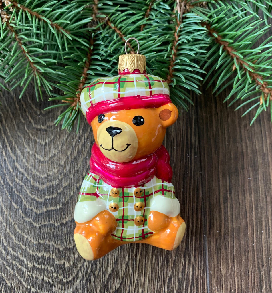 Bear Christmas glass ornament, Luxury Blown Glass tree decoration ChristmasboxStore