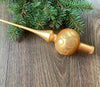 Gold Christmas glass tree topper with patton, vintage XMAS finail ChristmasboxStore