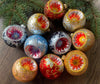 Handmade indent glass ornaments set, Luxury Christmas glass decorations, Handcrafted Christmas ornaments ChristmasboxStore