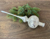 Pretty Shiny Pearlized white Tree Finial With A One Ball Section Which Is Accented With silver ChristmasboxStore